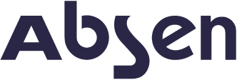 Absen company logo in dark blue stylized text.