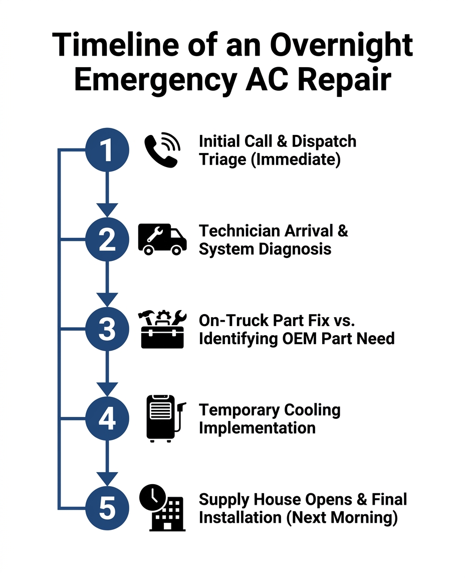 Timeline of an Overnight Emergency AC Repair
