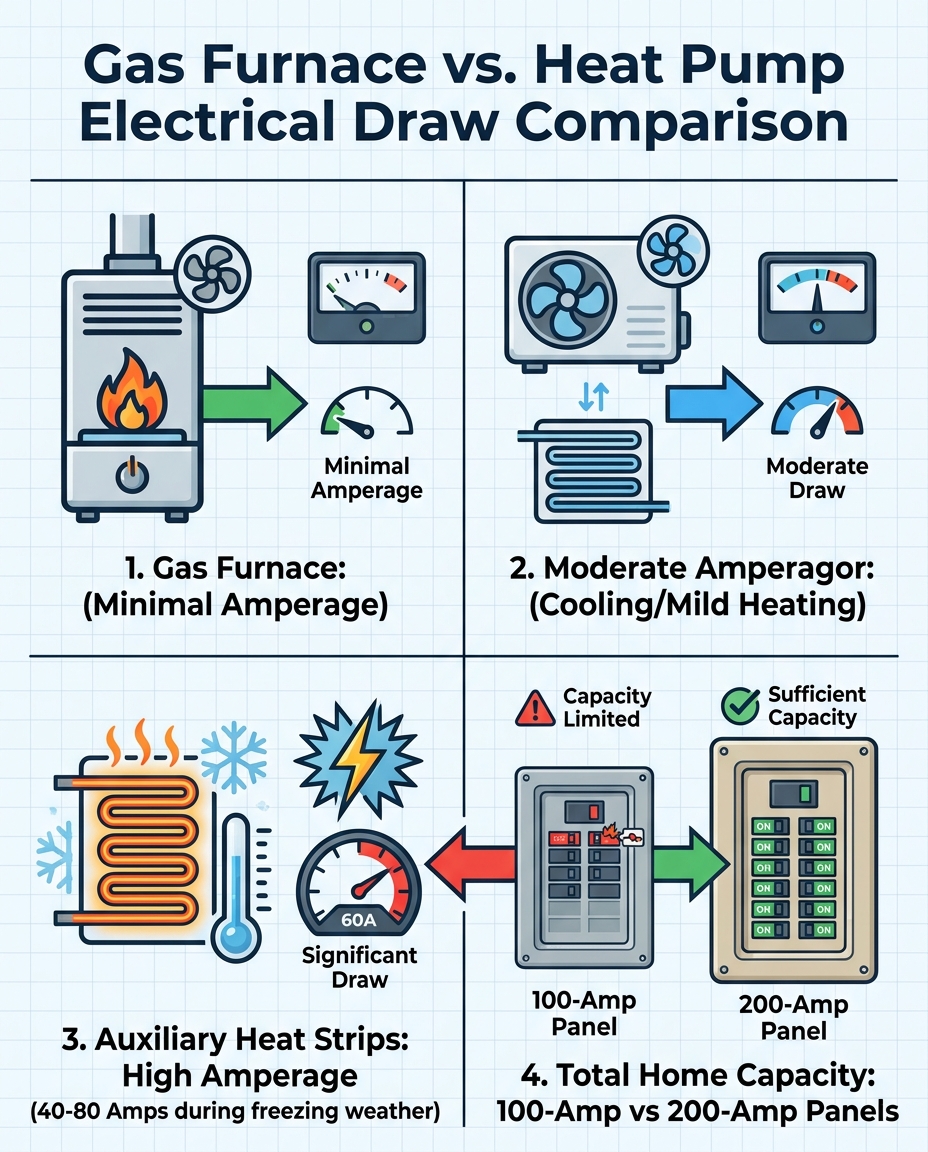Gas Furnace vs. Heat Pump Electrical Draw Comparison