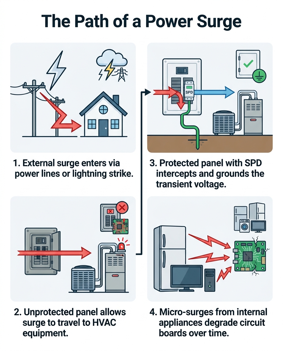 The Path of a Power Surge