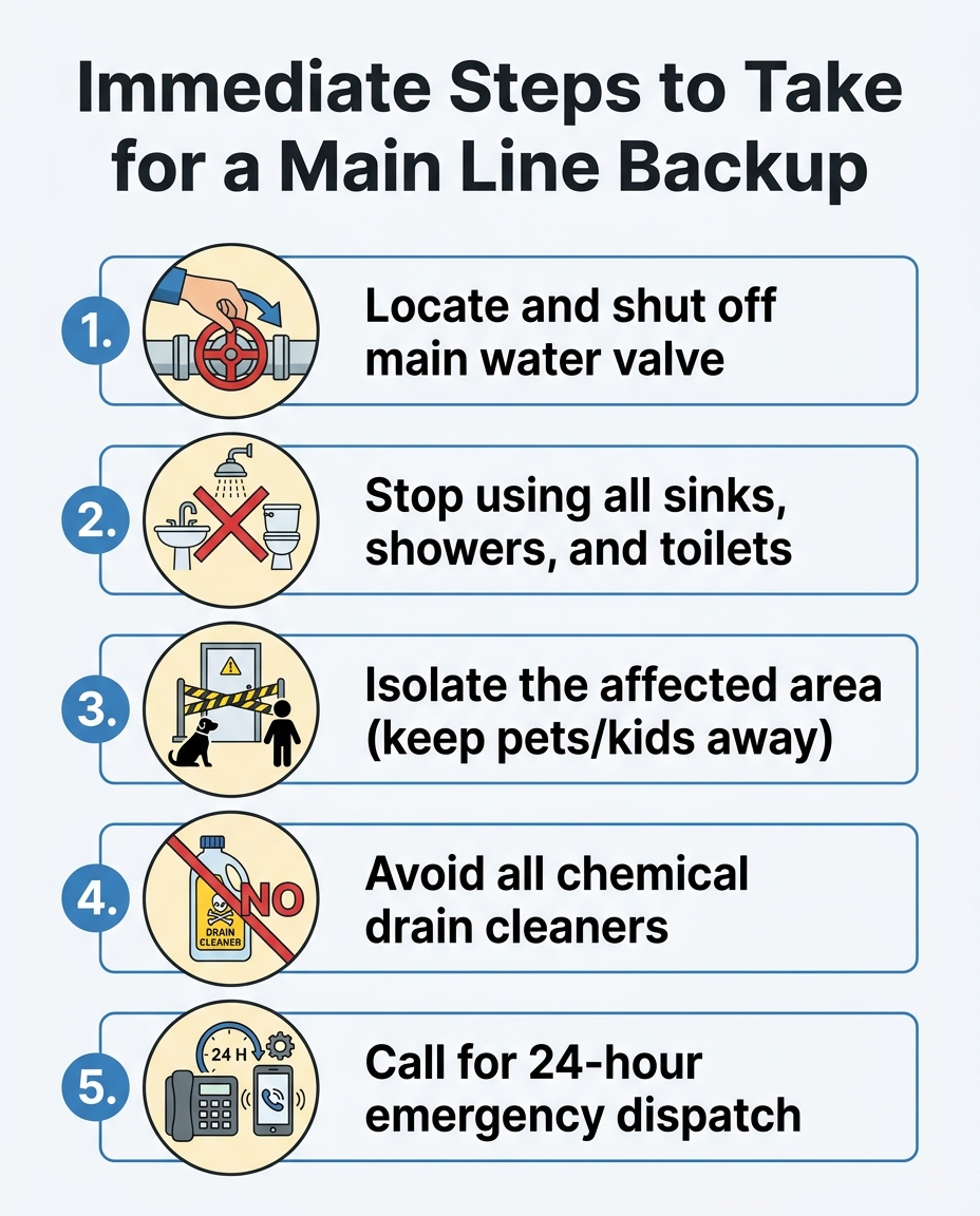 Immediate Steps to Take for a Main Line Backup
