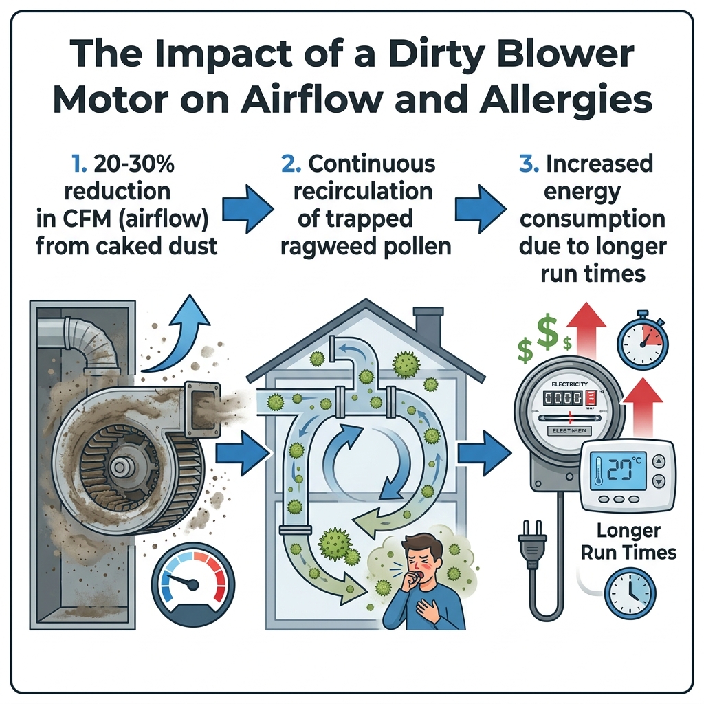 The Impact of a Dirty Blower Motor on Airflow and Allergies
