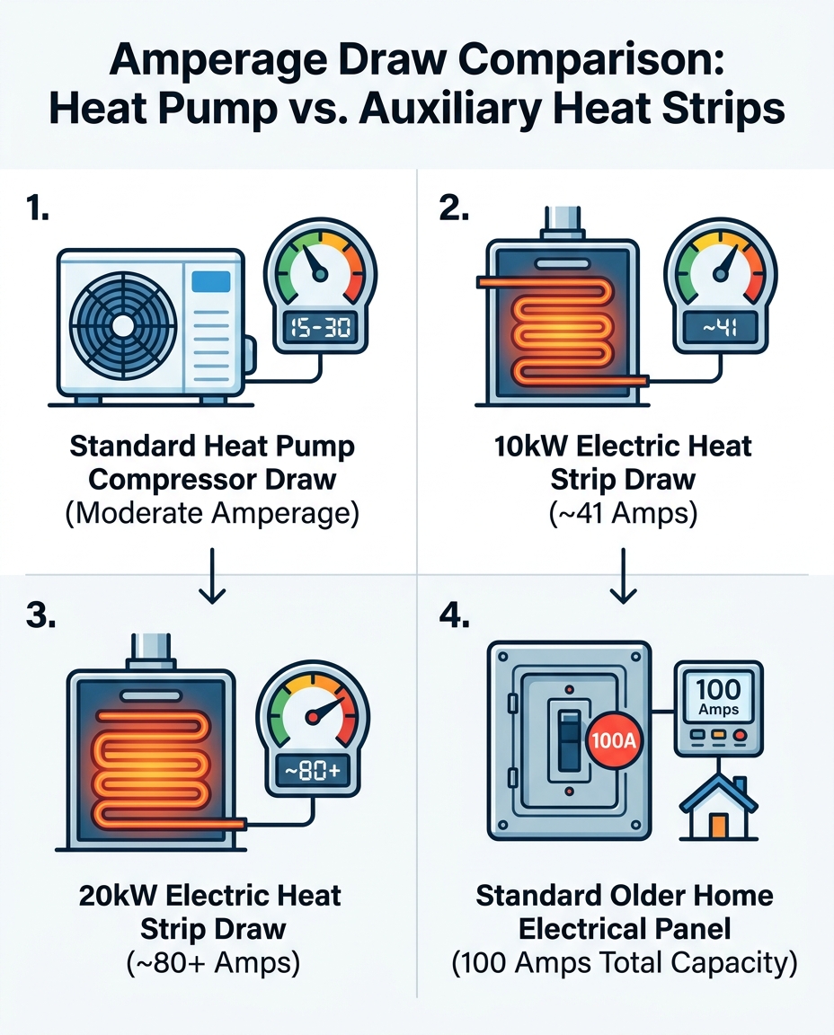 Amperage Draw Comparison: Heat Pump vs. Auxiliary Heat Strips