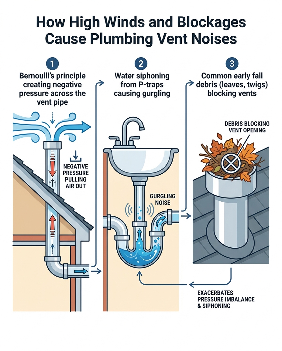 How High Winds and Blockages Cause Plumbing Vent Noises