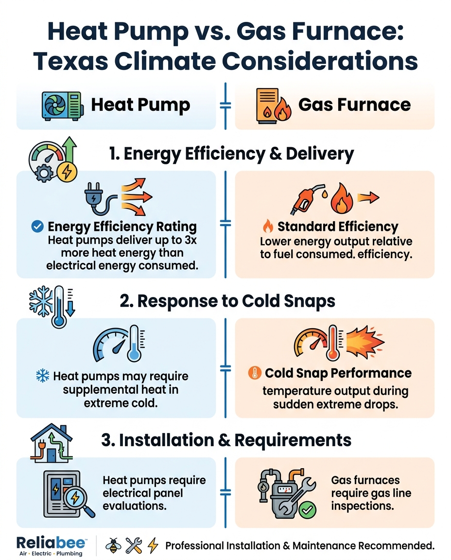 Heat Pump vs. Gas Furnace: Texas Climate Considerations