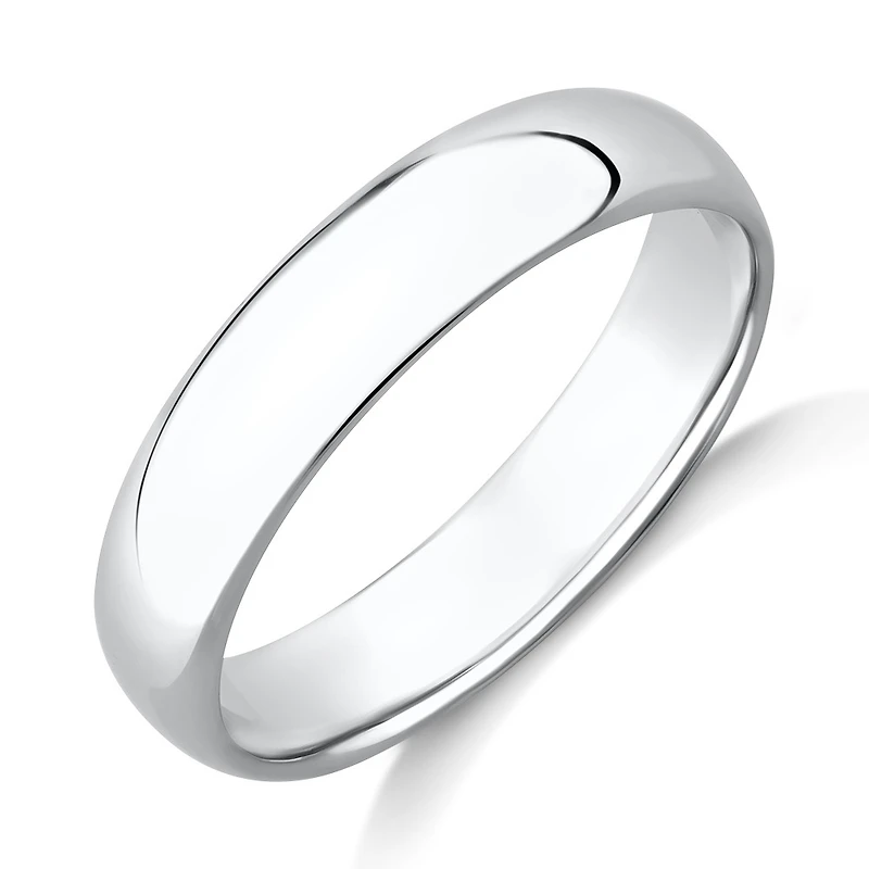 Alliance unie en platine poli, anneau de mariage sans pierre, bijou en platine acheté comptant