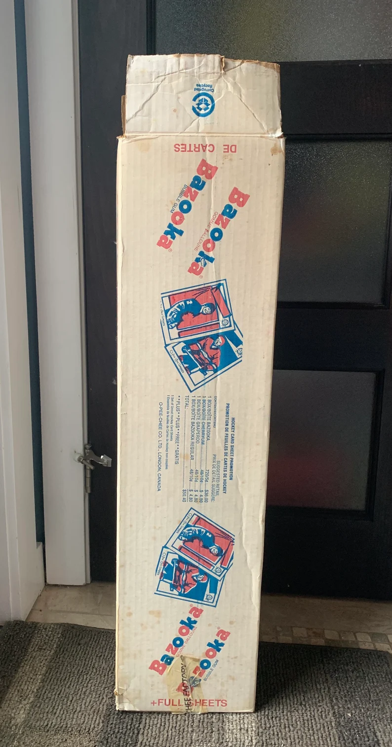 Boîte vintage de cartes de hockey Bazooka O-Pee-Chee, lot de cartes de sport de collection