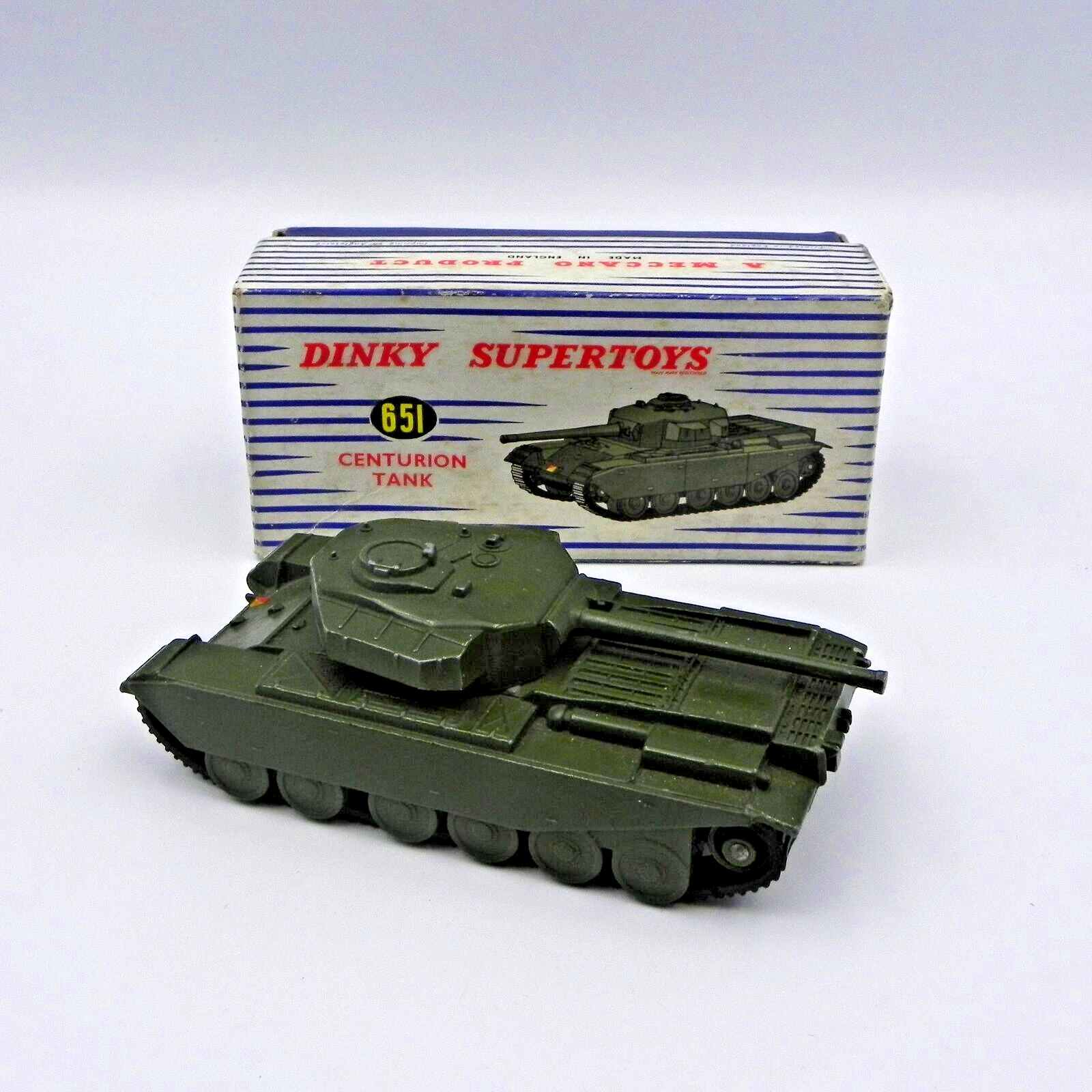 Char d'assaut Centurion Dinky Supertoys 651 en métal vert avec boîte, jouet de collection ancien