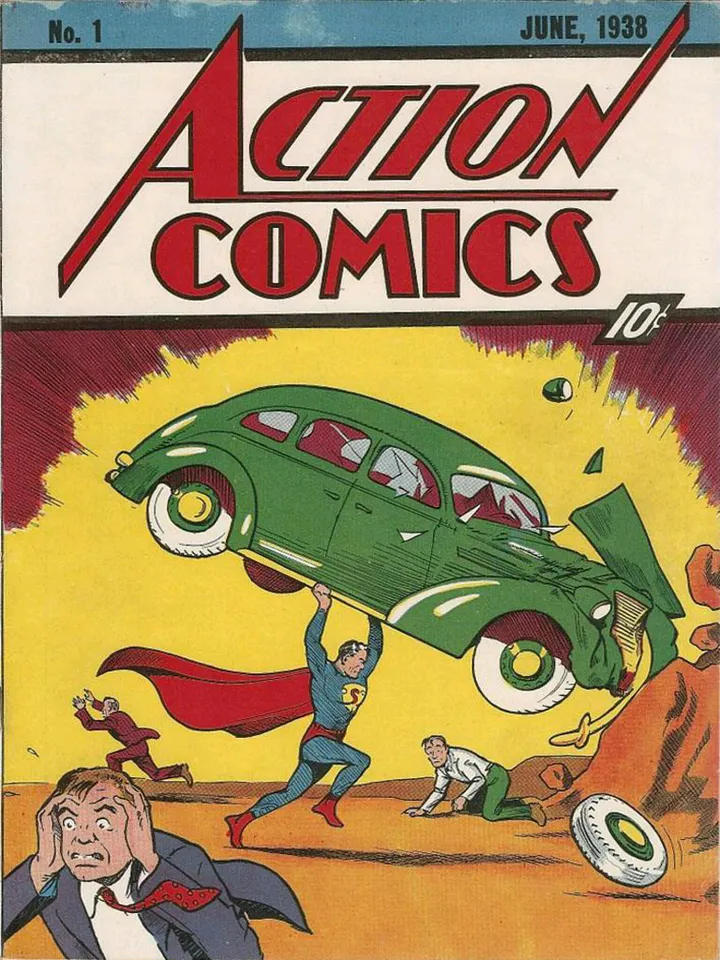 Bande dessinée Action Comics numéro 1 de 1938 première apparition de Superman, comic book de collection