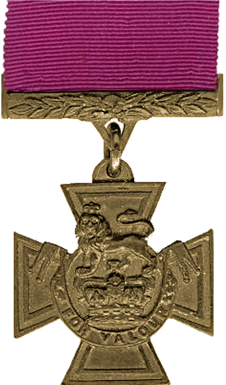 Croix de Victoria en bronze gravée For Valour avec ruban cramoisi, souvenir militaire de collection