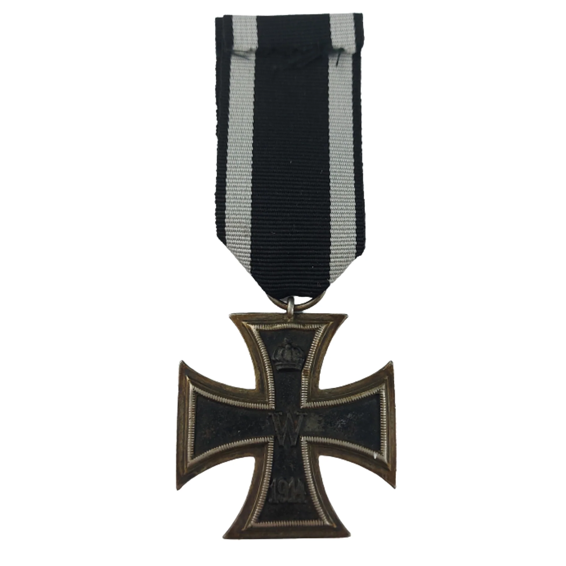 Croix de fer allemande de 1914 avec ruban noir et blanc, médaille militaire de collection de la Première Guerre