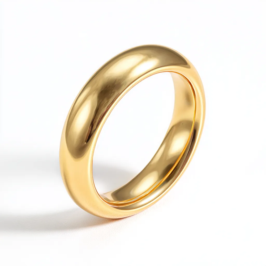 Anneau jonc en or jaune poli, bague classique pour achat d'or et bijou en or