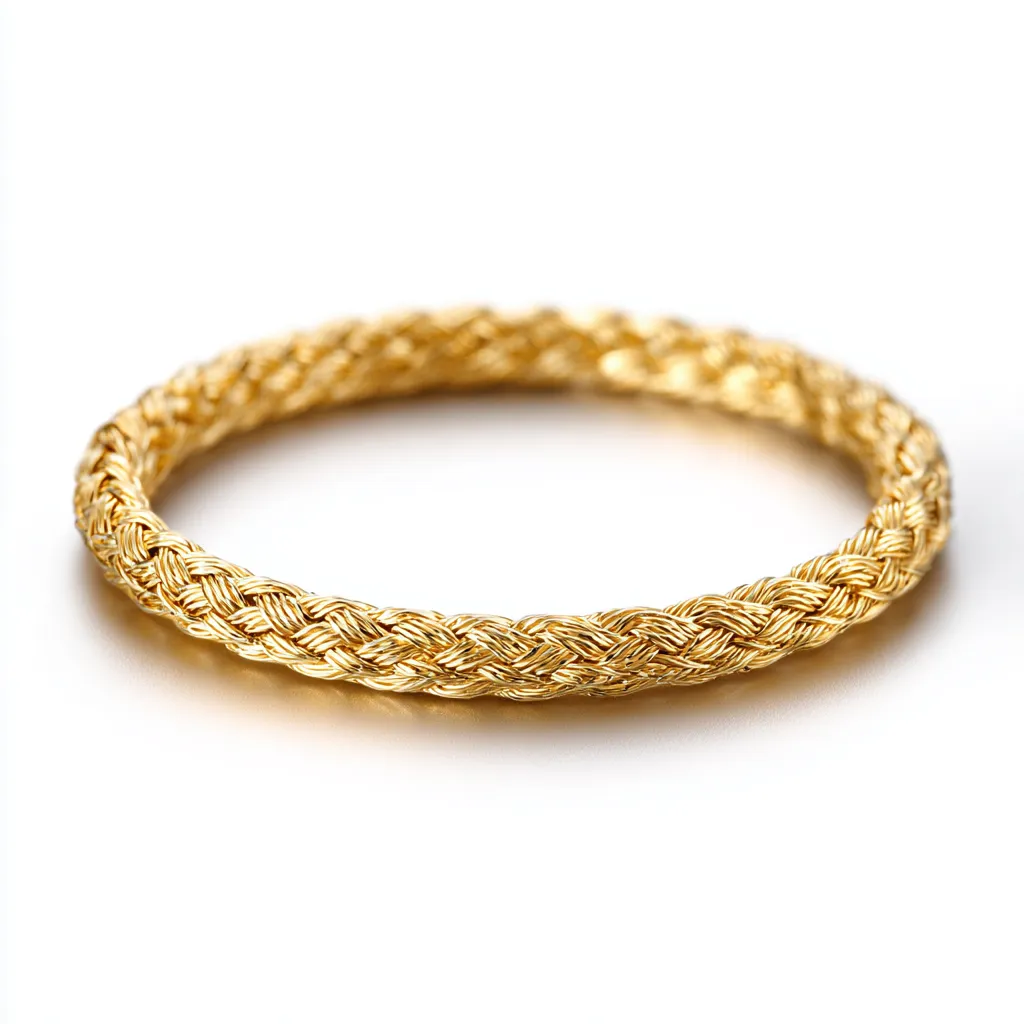 Bracelet jonc en or jaune tressé, bijou en or pour collection et achat d'or
