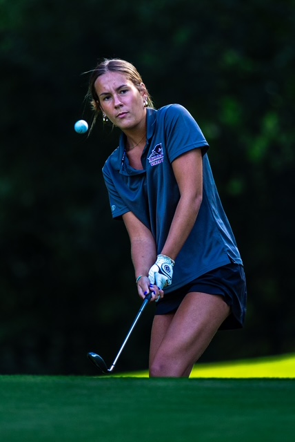 Maria Phal prepares to swing away