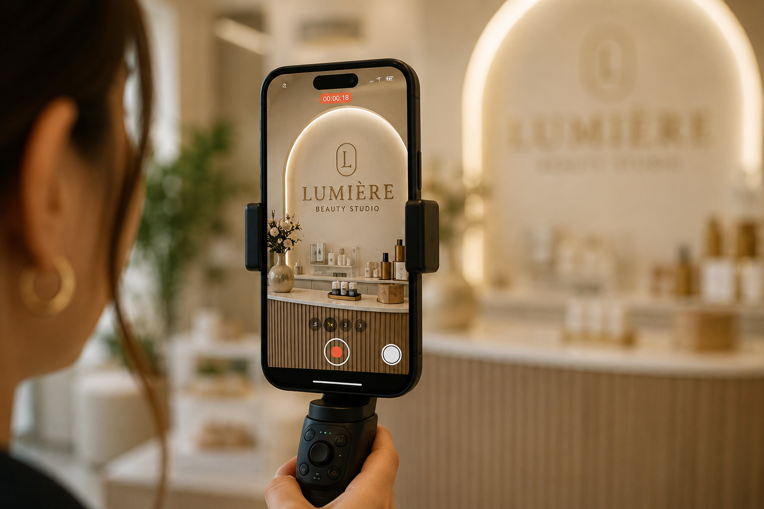 Beauty industry client's behind the scenes of Social Media Marketing service