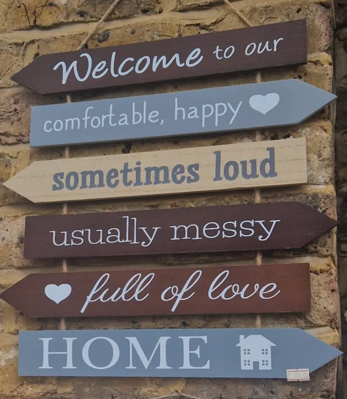 Inside the Live, Laugh, Love house. satire and photo by Georgina Bruce.