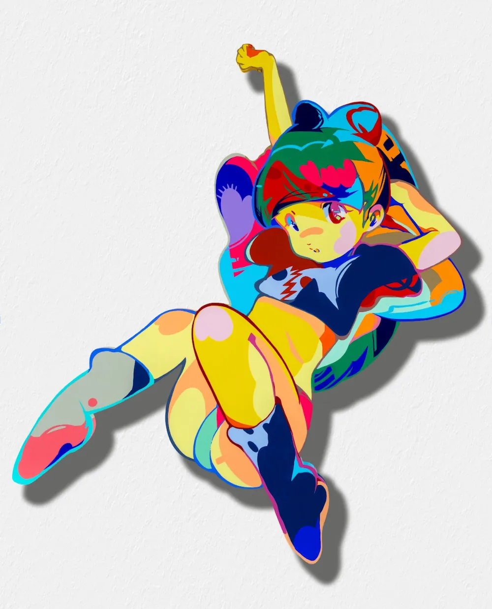 Ai☆Madonna, Tsuzukimashitti・Diclofenac・Marumi, 2024, acrylic on shaped canvas,