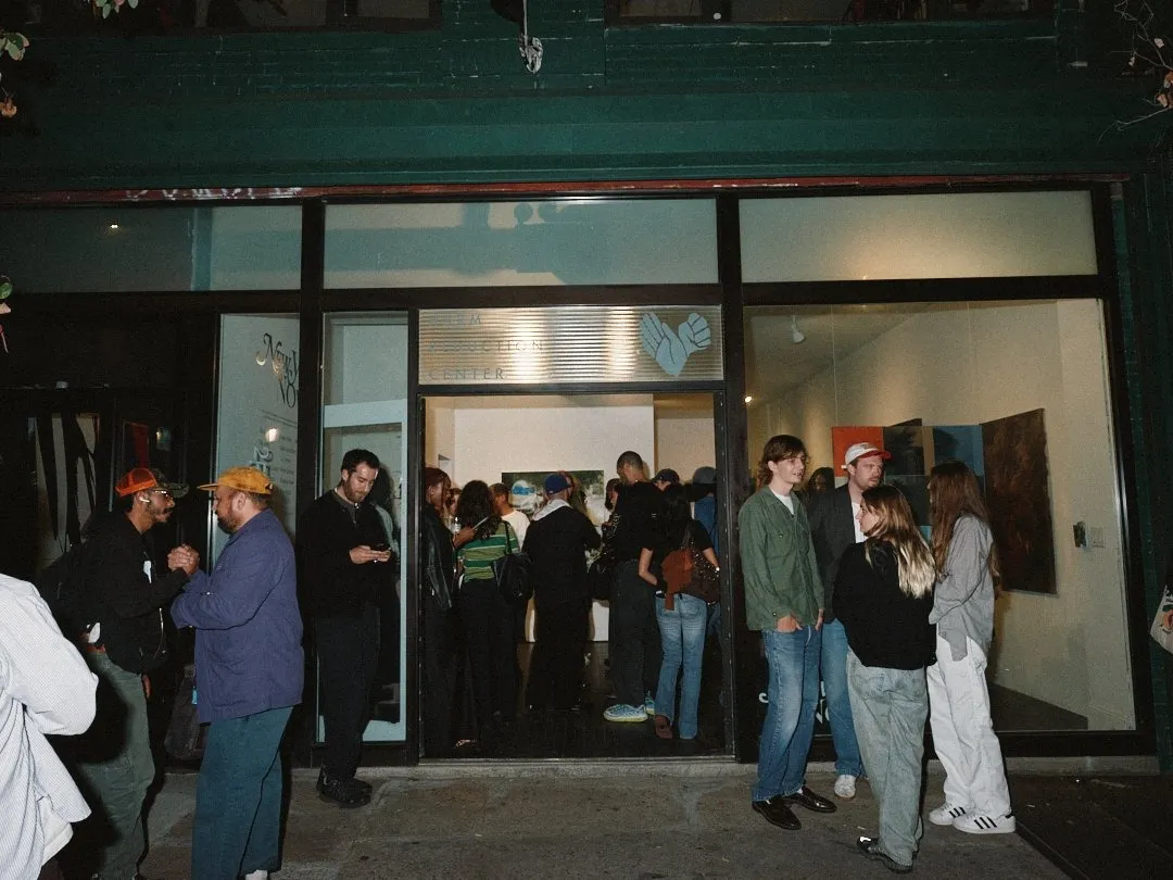 Young creatives and artists gather at 25 allen street at the opening of new york now, impulse magazine, saam niami and gabrielle richardson curators, sophie steinberg writer.