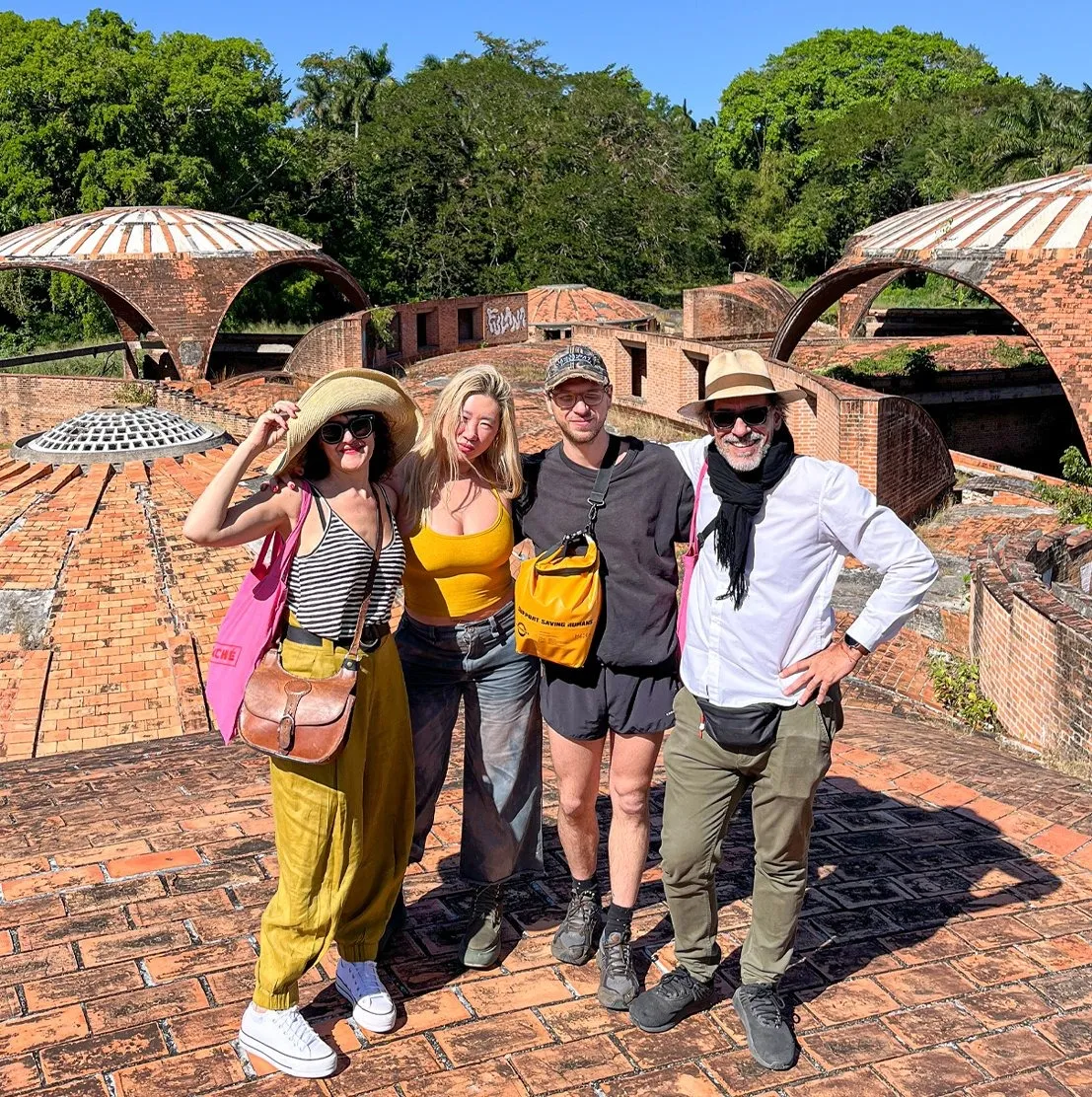 Sandrine Sanos, Constanze Han, Filippo Vogliazzo, and Nelson Ramirez exploring havana, cuba during the artist residency Casa Caché.