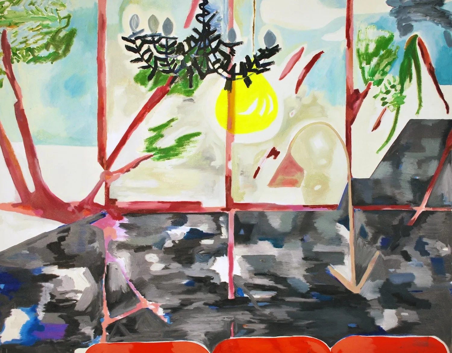 Alejandra Seeber: Interior with Landscapes, Americas Society, ASCOA, solo exhibition, chandelier argentinian painter feature interview Mariado Perez