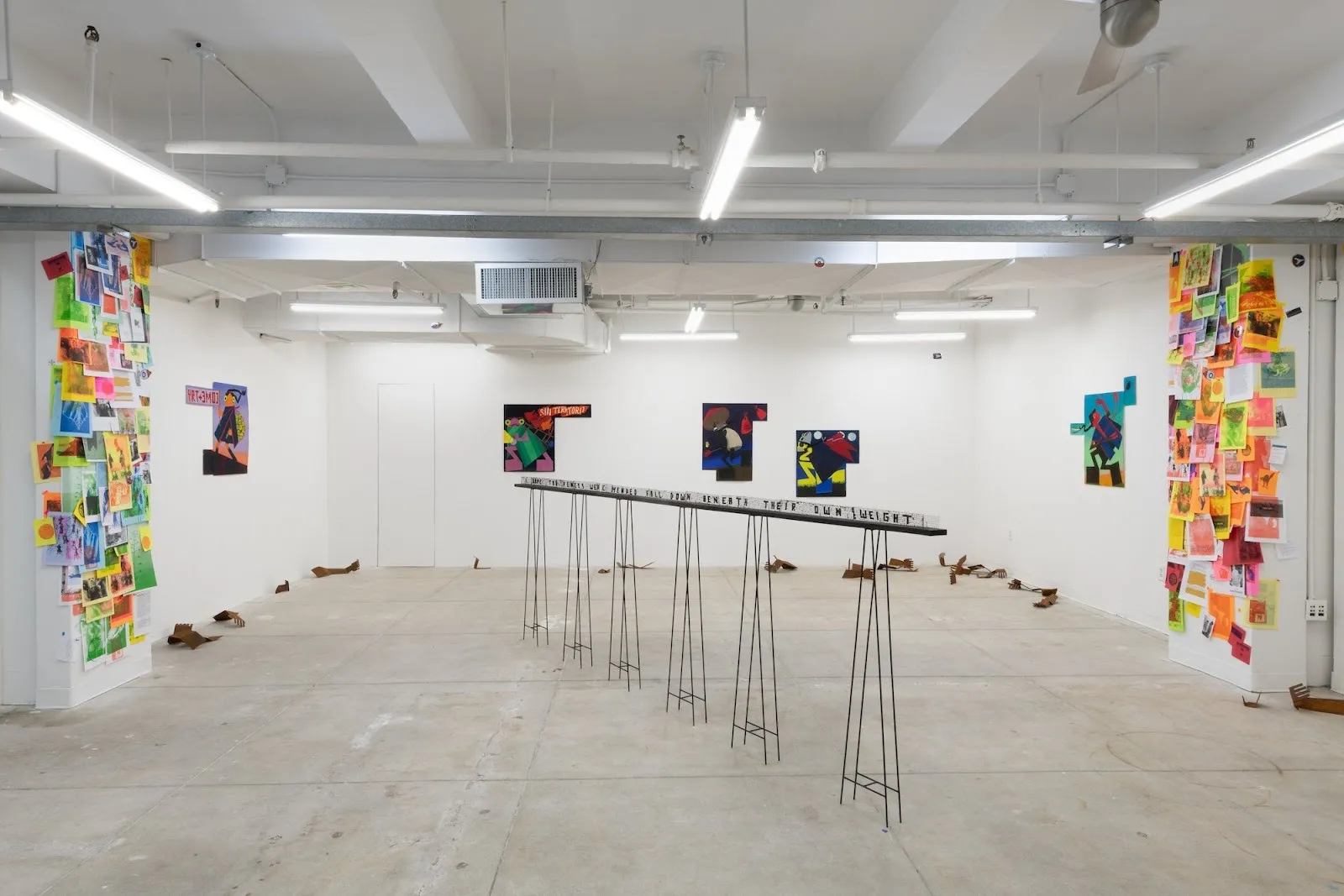 Installation view of Christina Barrera, Para Todos Todo, Free in the Open Air, MAMA Projects Gallery revolutionary festival artist social justice art.