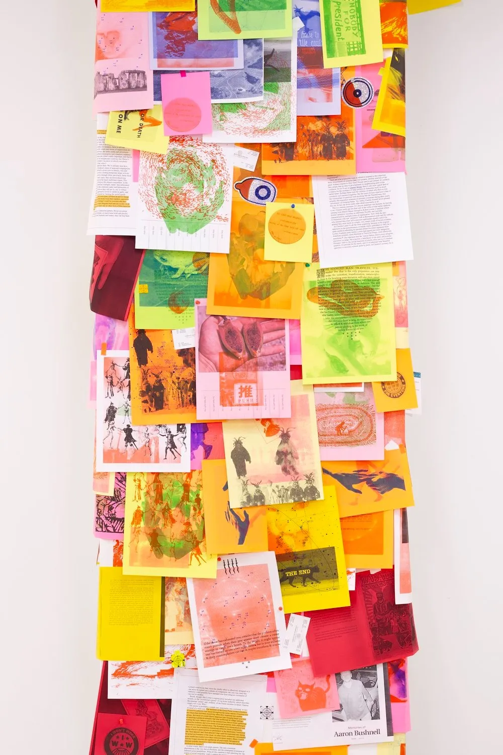 Installation view of Christina Barrera, Para Todos Todo, Free in the Open Air, MAMA Projects Gallery revolutionary festival artist social justice art. Zine, I'm not looking for work but I wanna talk to you.