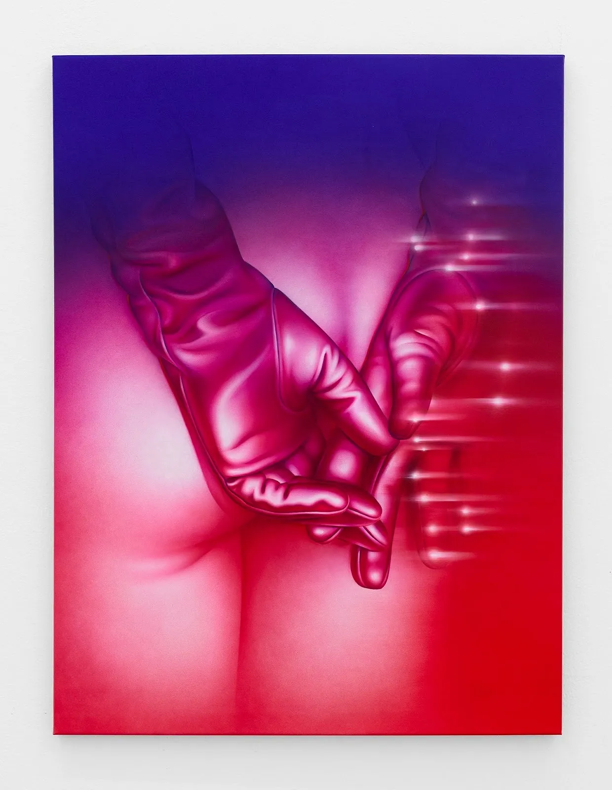 Fembot at The Hole, Tribeca, posthuman feminism robots machine age art sculpture installation, Aiste Stancikaite waiting still latex painting