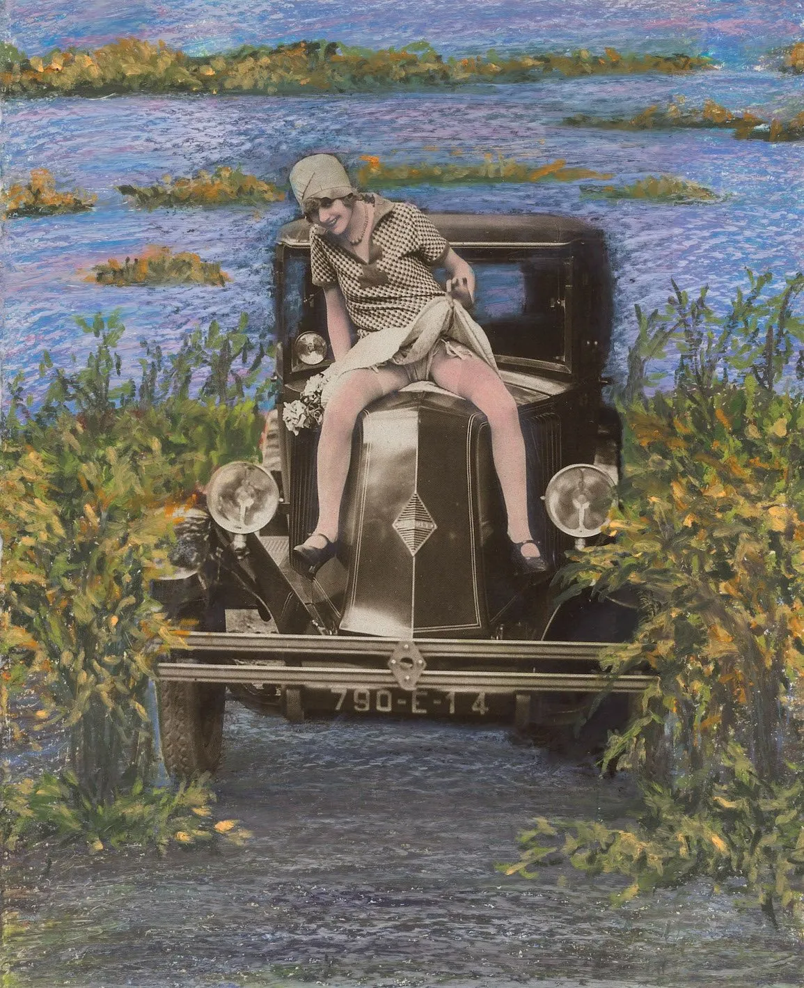 Betty Tompkins, Just a Pretty Face at PPOW Gallery retrospective, exhibition challenges conventional stigma about the female body, hood ornament.