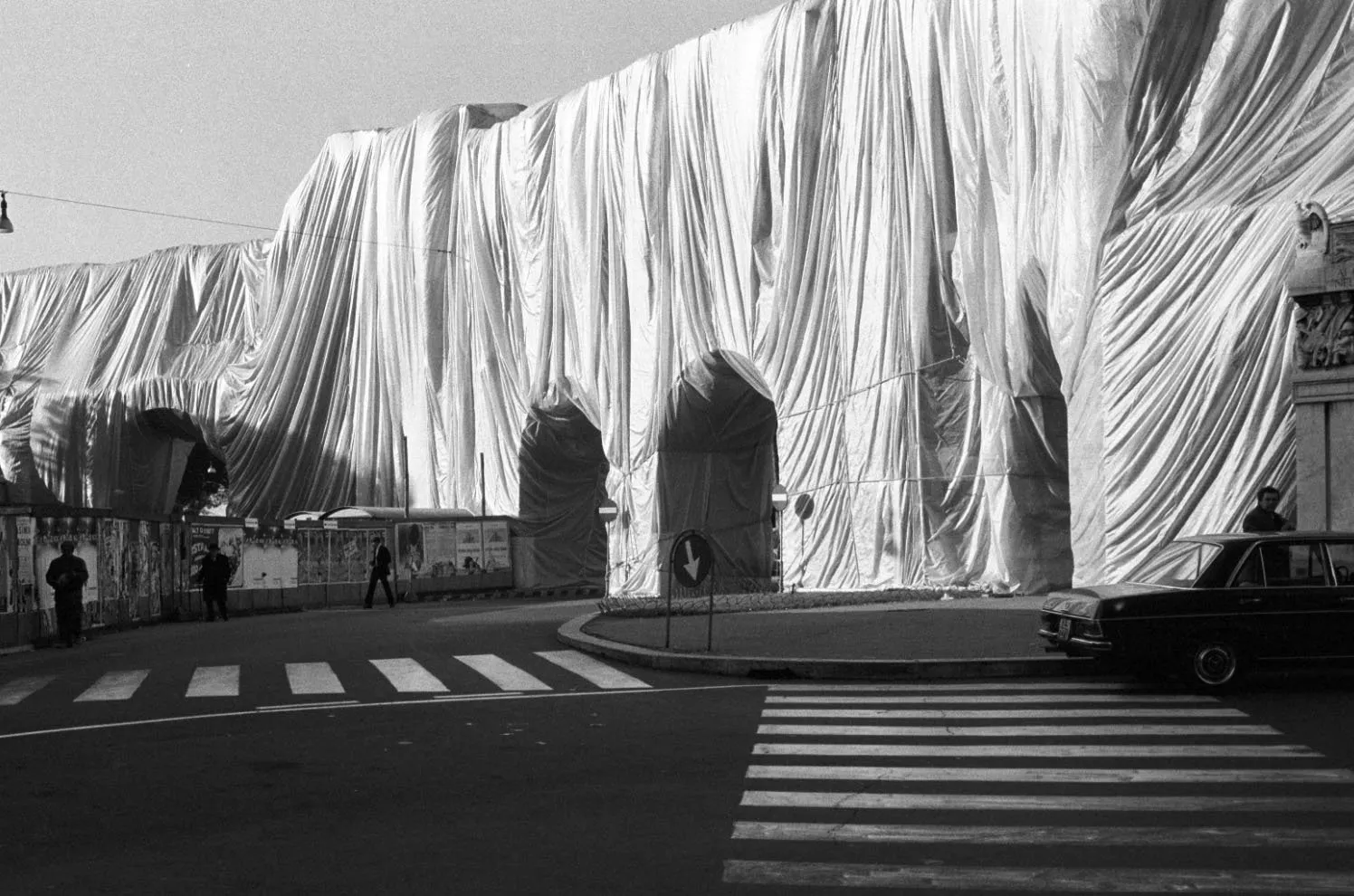 Christo and Jeanne-Claude, Porta Pinciana Wrapped, Rome, Italy.