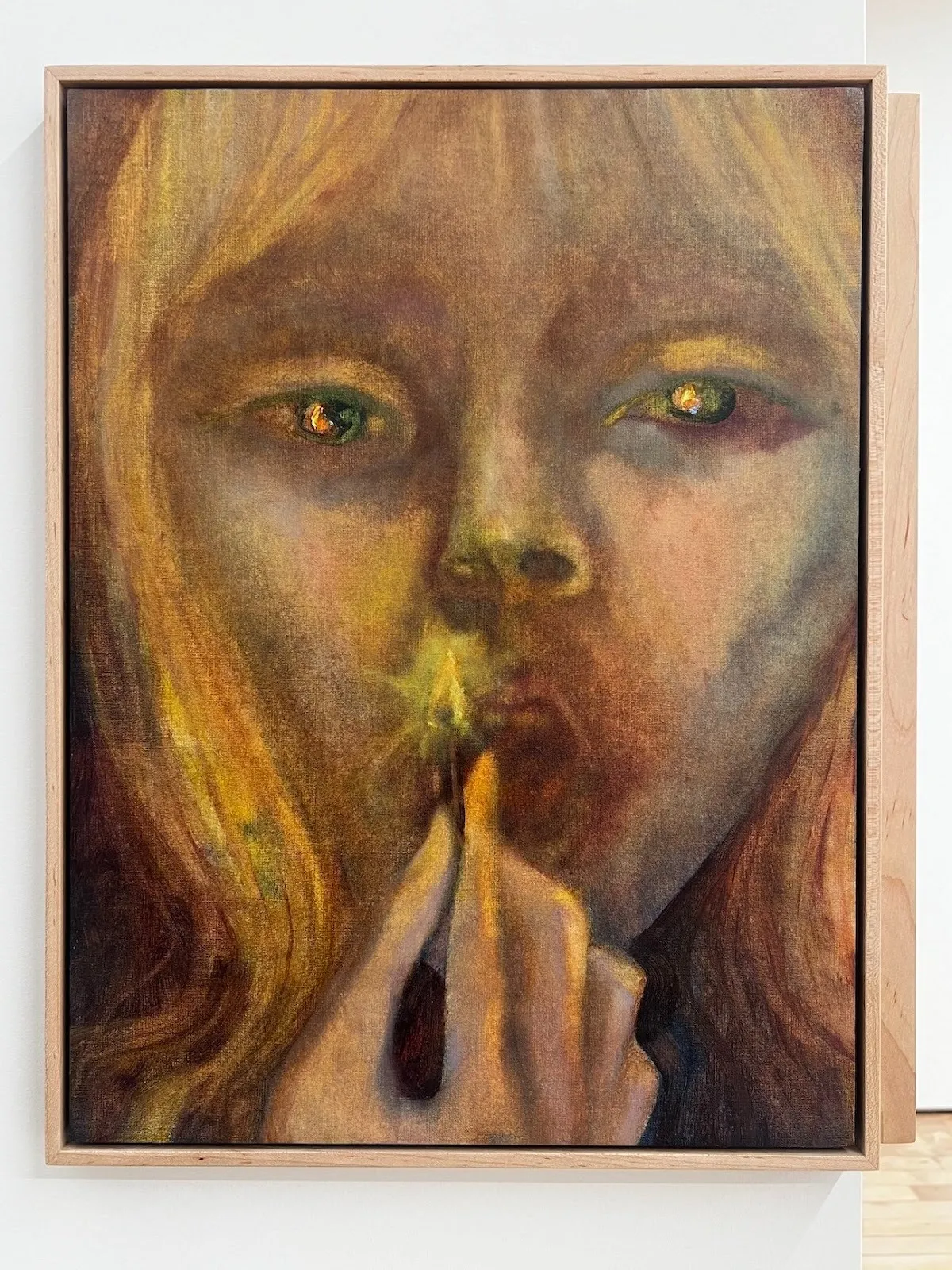 Pauline Rintsch, Alissa (playing with fire), Pinch me hard and soft, YveYANG Gallery painting.