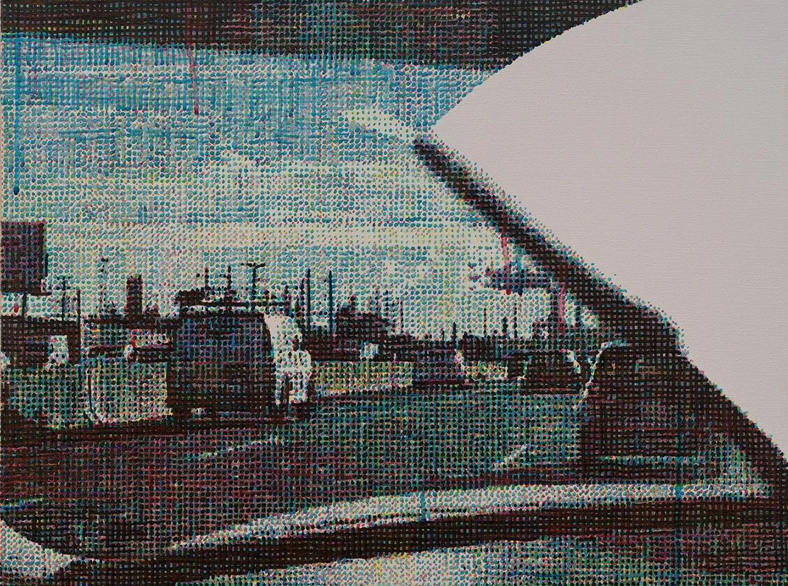 Asher Liftin, painting with windshield wipe and algorithmic impressionist brushstrokes.