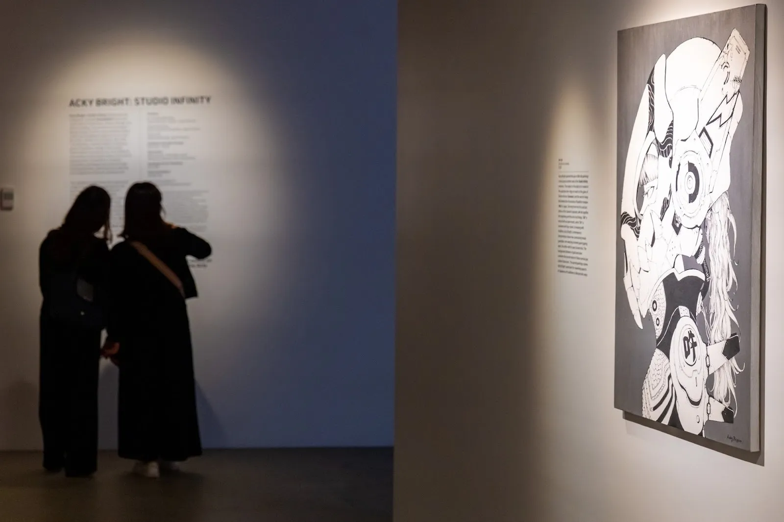 Acky Bright japanese artist solo exhibition studio infinity at japan society, installation view, reviewed by a.e. chapman.