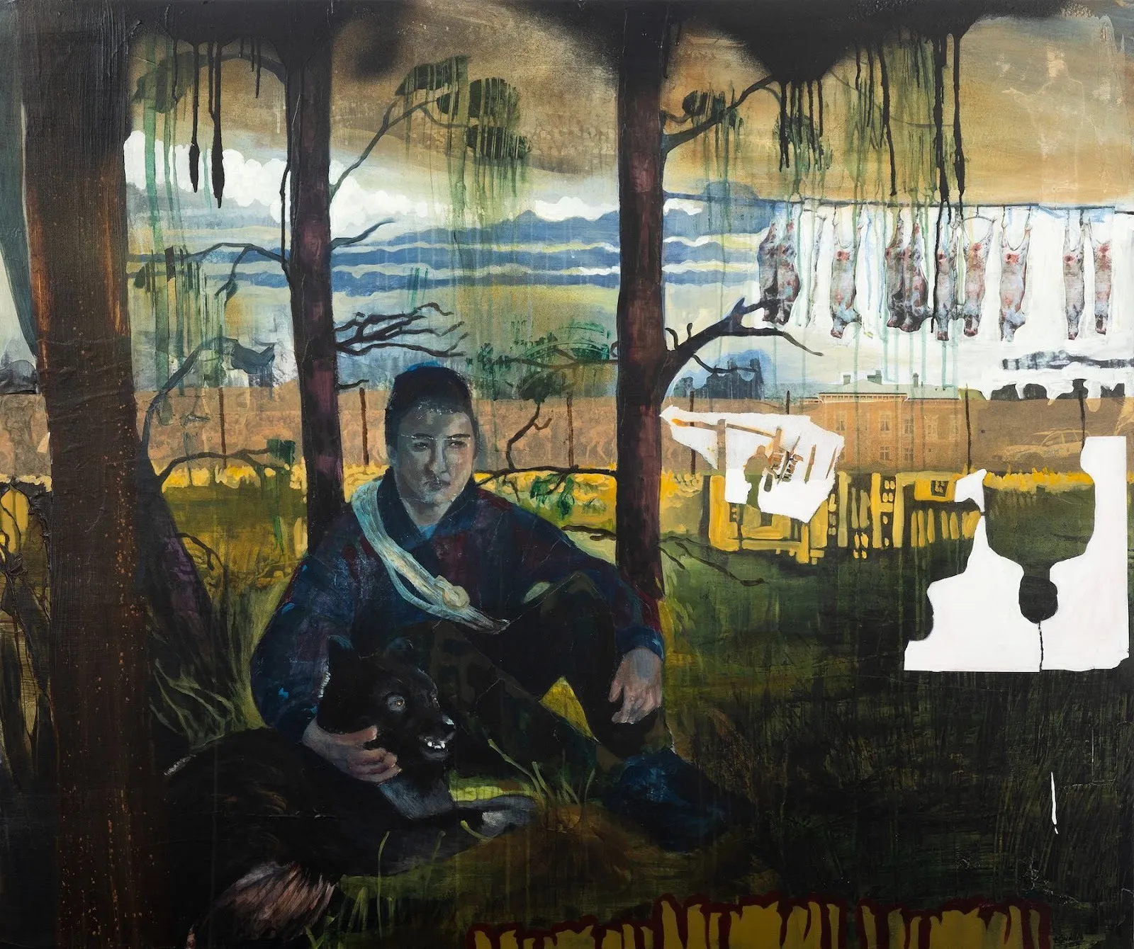 Anders Sunna, A Glimpse in the Forest, 2024. Mixed media on board, larkin durey.