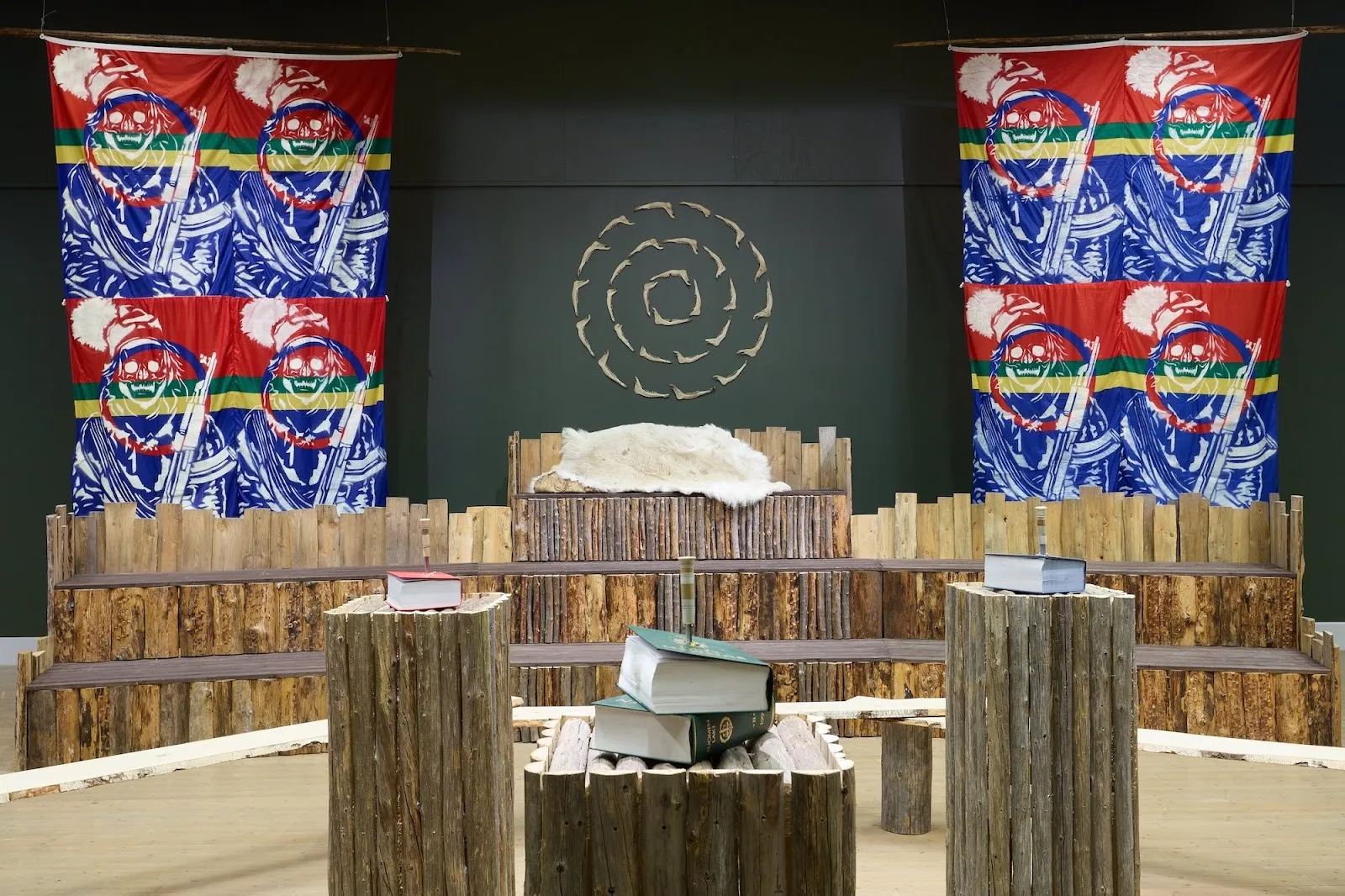 Installation view of Anders Sunna: Meän Meän Sápmelaš, Kulturens Hus Luleå. Courtesy of Larkin Durey.