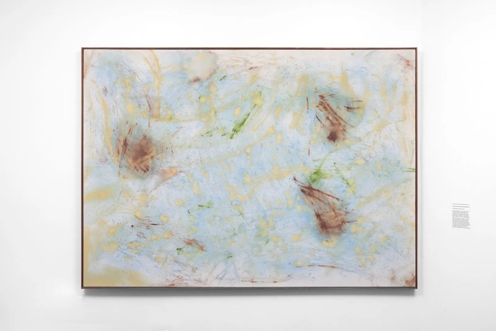 Canvas with blue, patel patterns that appear to be plants, Le’Andra LeSeur, A Faint Touch of Bones Remembering, exhibition monument eternal at the pittsburgh cultural trust.