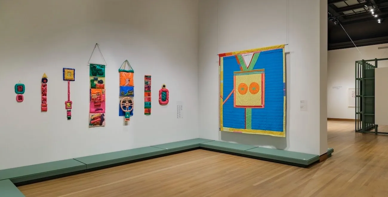 Exhibition view of canadian artist joyce wieland heart on retrospective at the national gallery of canada, mmfa.