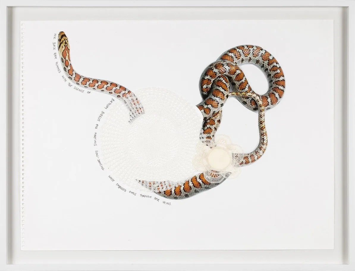 Zoë Buckman, slow dancing white embossed ovals through my veins, yveyang gallery sehnsucht longing group exhibition.