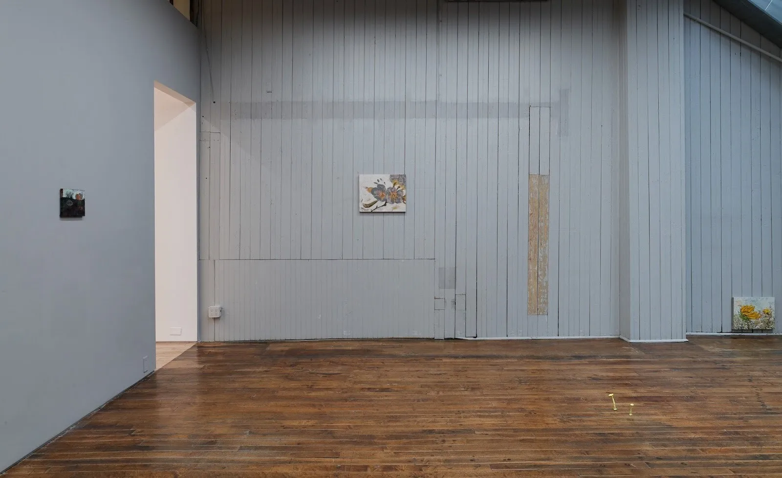 Paintings installed in the back room of yveyang gallery, soho, group exhibition sehnsucht longing.