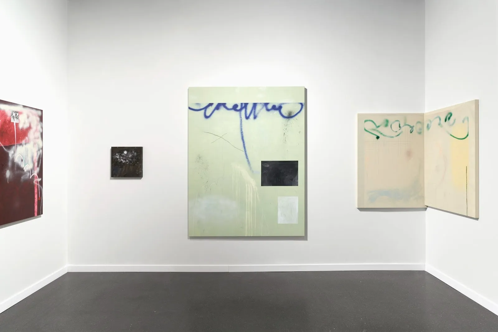 Installation view of Turiya Adkins’s work at the Independent Art Fair 2025. Courtesy of the artist and Hannah Traore Gallery. Photo by Evan McKnight.