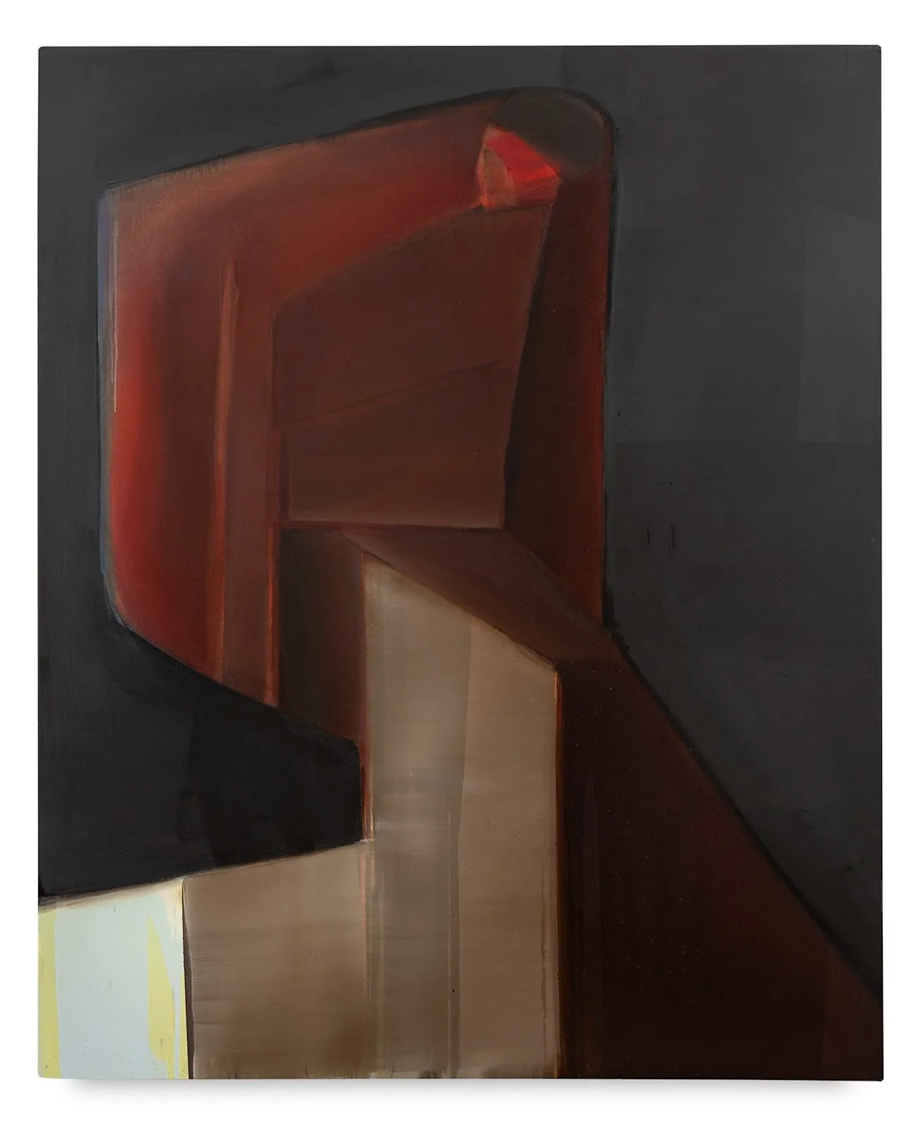 Dark palette abstract painting by heidi hahn exploring feminism, feminine subjectivity as part of not your woman solo exhibition at michael kohn gallery.