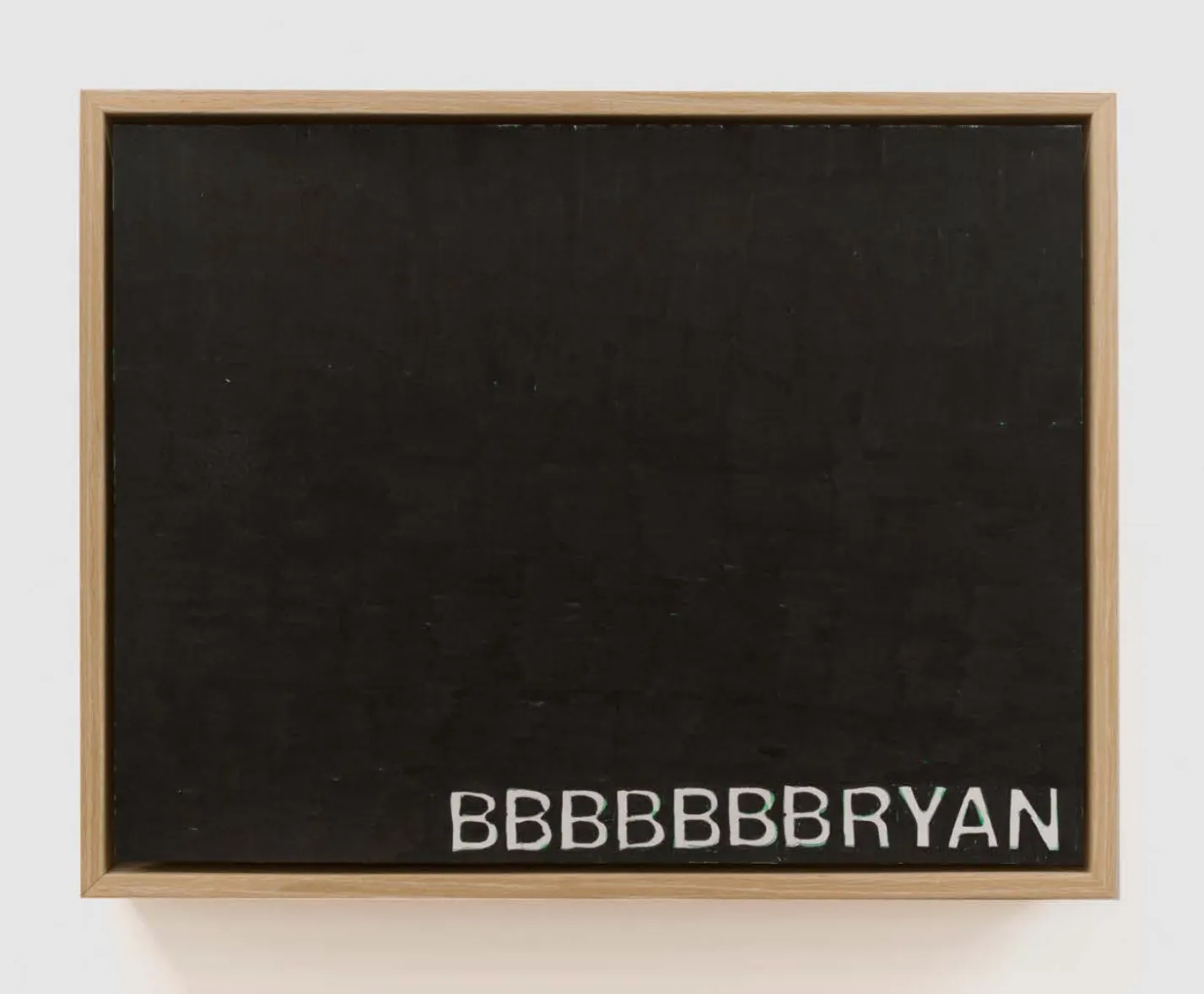 Bryan Castro, to visualize whiteness stu"ering via text-based marks or glyphs as a visual art medium (2023–25). Water-based/pigment-based ink and graphite on paper, frame, 10 x 13 inches. Courtesy of the artist and D.D.D.D.