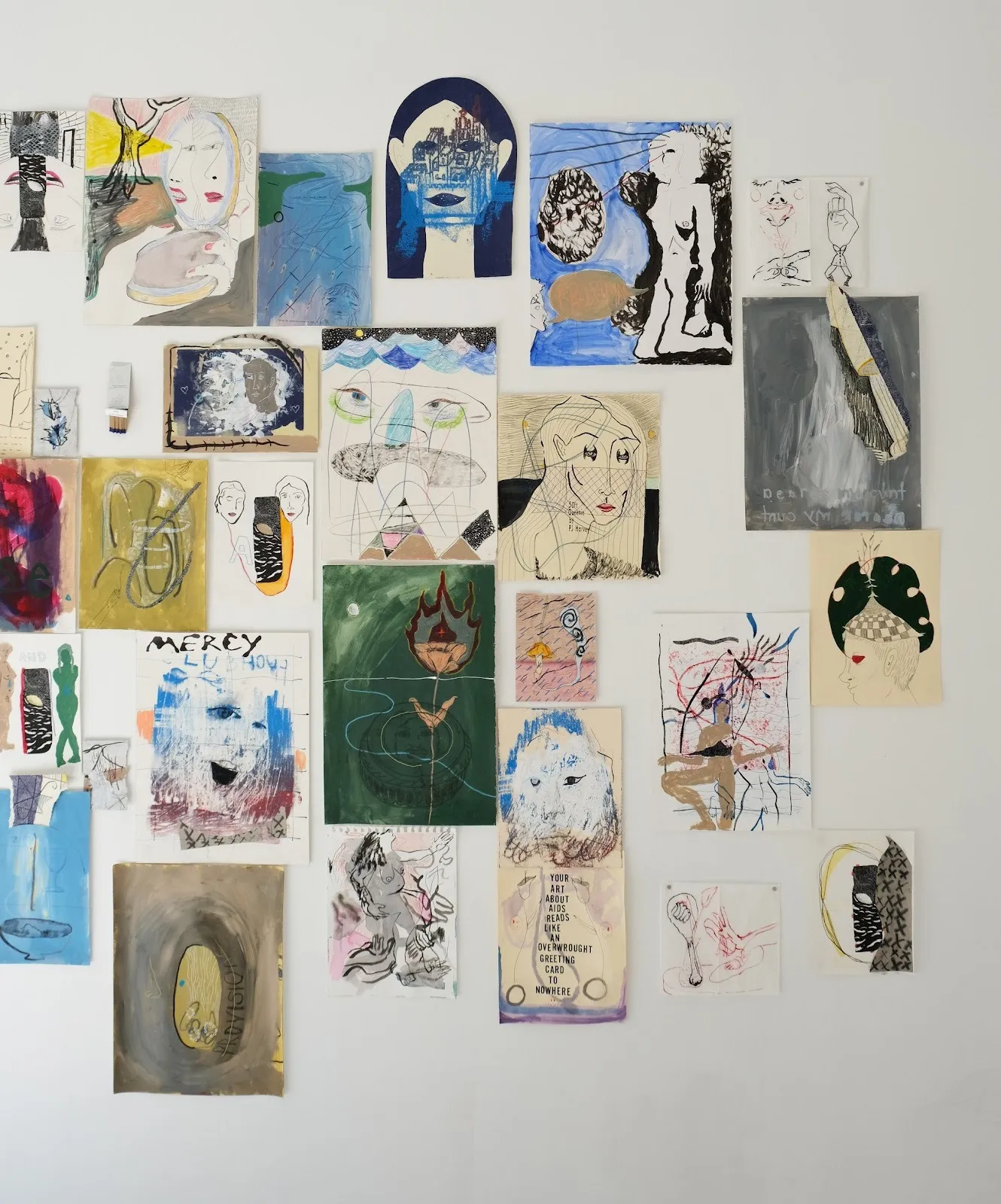 Installation view of Mercy Clubhouse at Spill 180. The exhibition presented 54 collaborative new works by Agnes Walden & Creighton Baxter. Image courtesy of the artists.