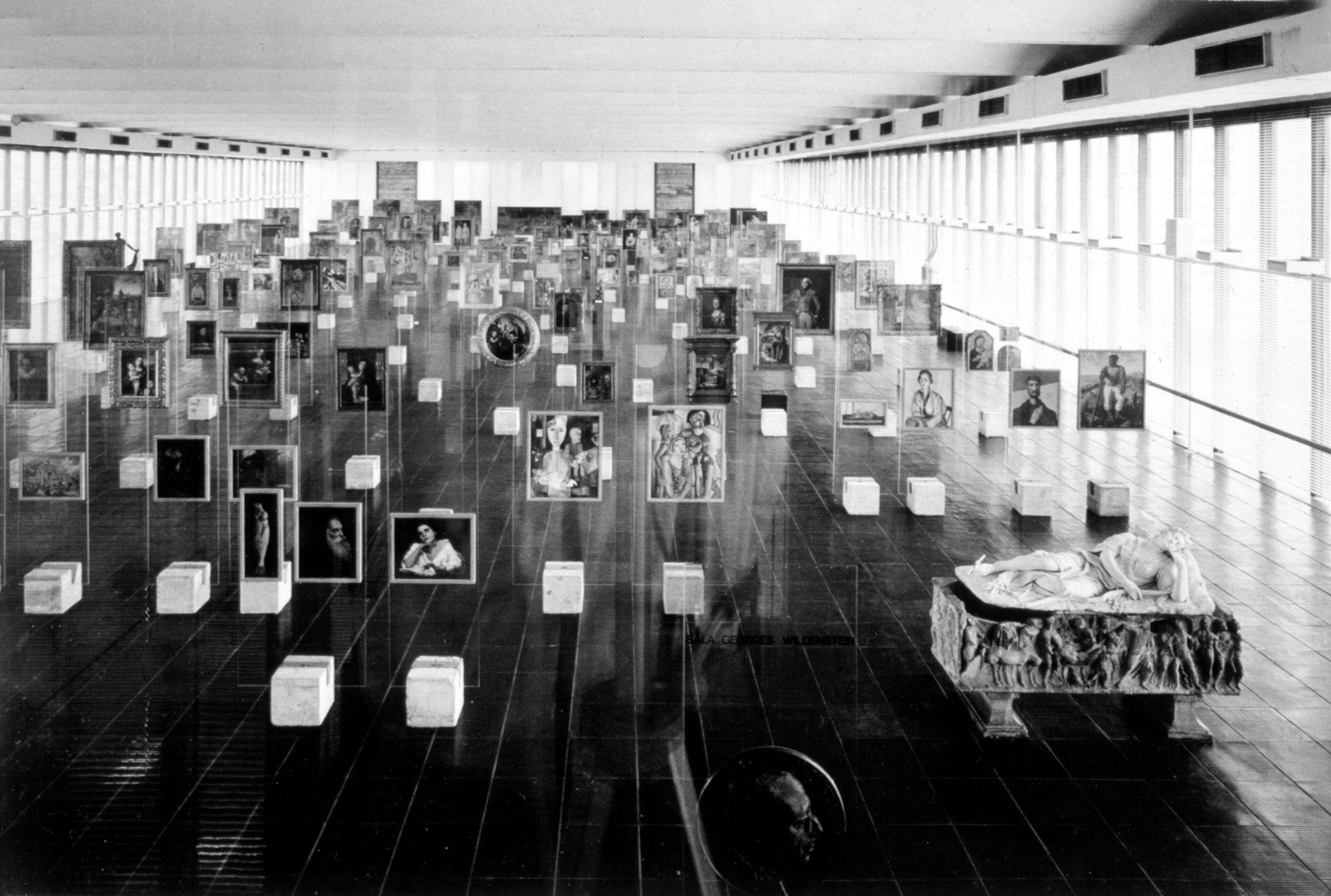 MASP gallery, MASP on Avenida Paulista (1957-1968), São Paulo, 1969.