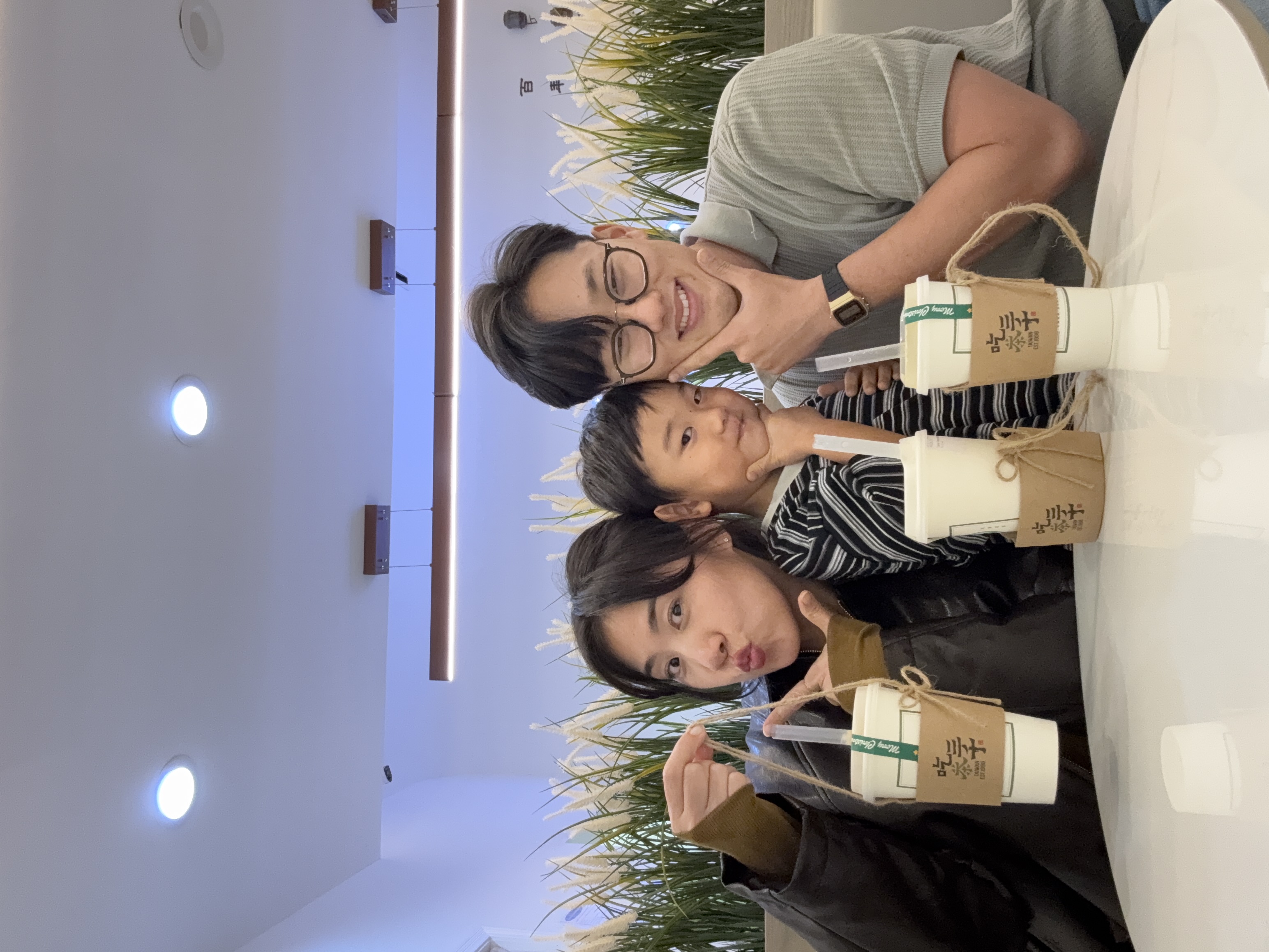 Fun portrait of Joshua Han and his family