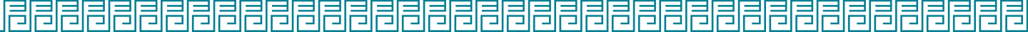 Continuous teal Greek key pattern forming a horizontal border on a black background.