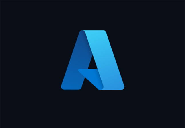 Blue stylized letter A logo on a dark background.