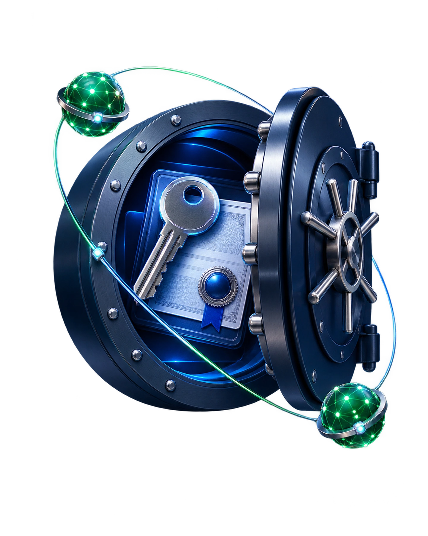 Fortanix DSM secure vault reached through two stable QuotaGuard network sources