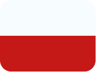 Flag of Poland with two horizontal bands of white on top and red below.