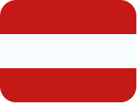 Flag of Austria with three horizontal bands of red, white, and red.