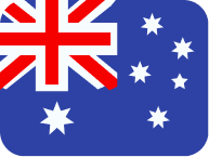 Flag of Australia with a blue field, Union Jack in the top left corner, and white stars representing the Southern Cross constellation and Commonwealth Star.